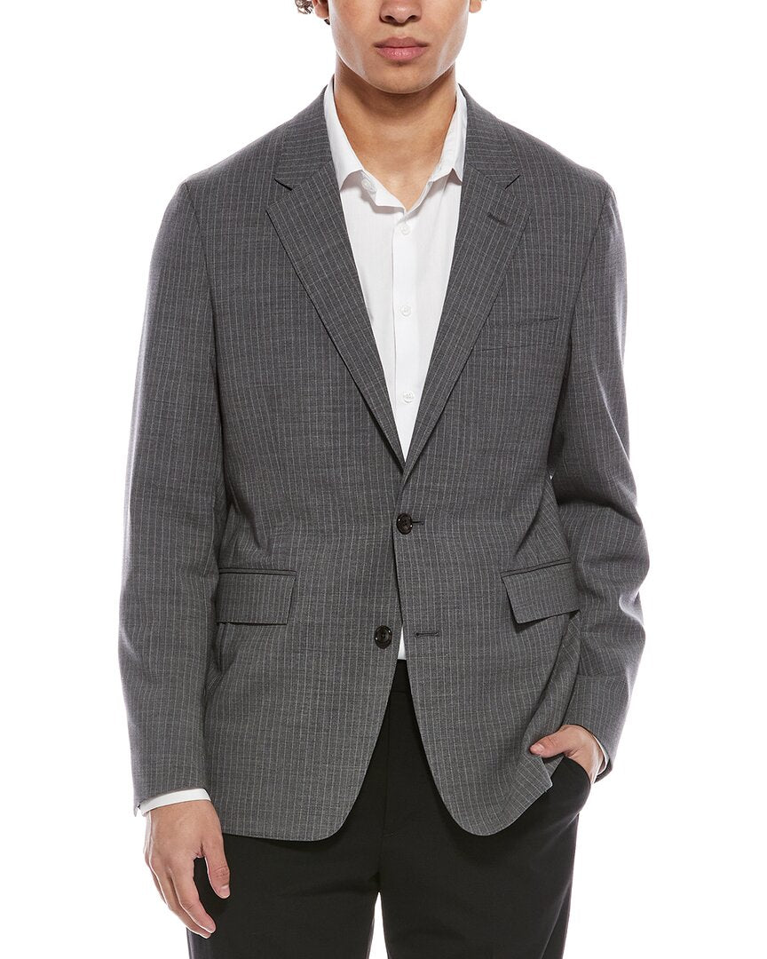 pinstripe wool-blend sutton jacket