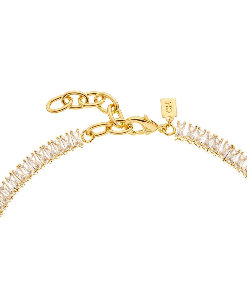 18k plated cz statement necklace