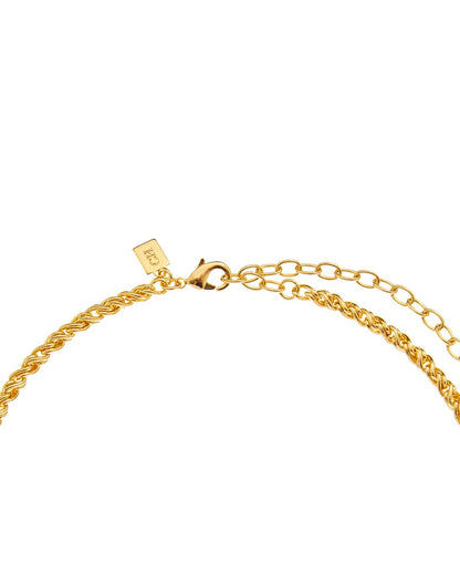 18k plated cz lariat necklace