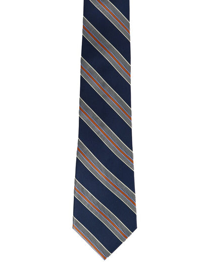 navy & orange wide stripe tie