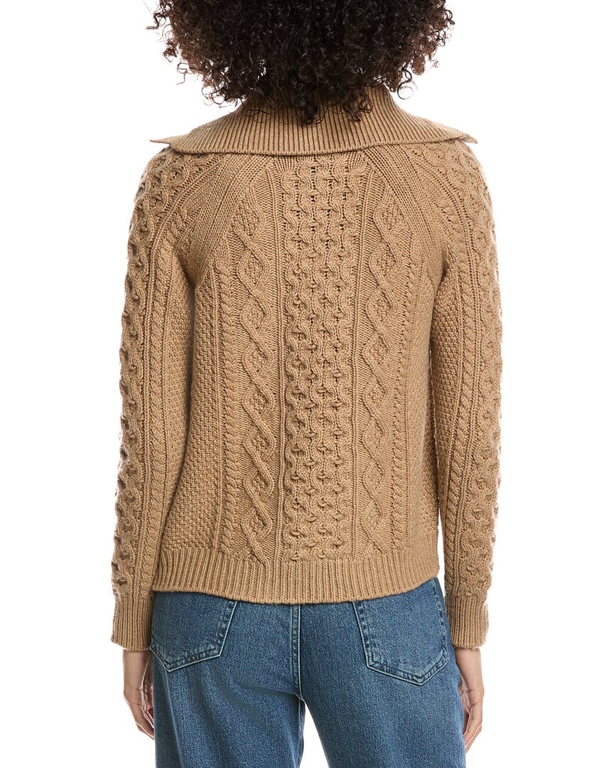 wool & cashmere-blend luxe cable cardigan