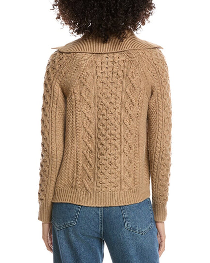 wool & cashmere-blend luxe cable cardigan