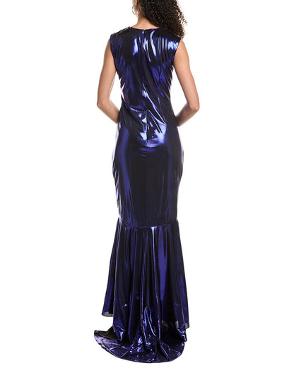 one-shoulder gown