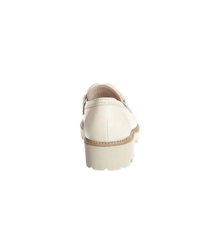 women's buckle instep loafer in ivory leather