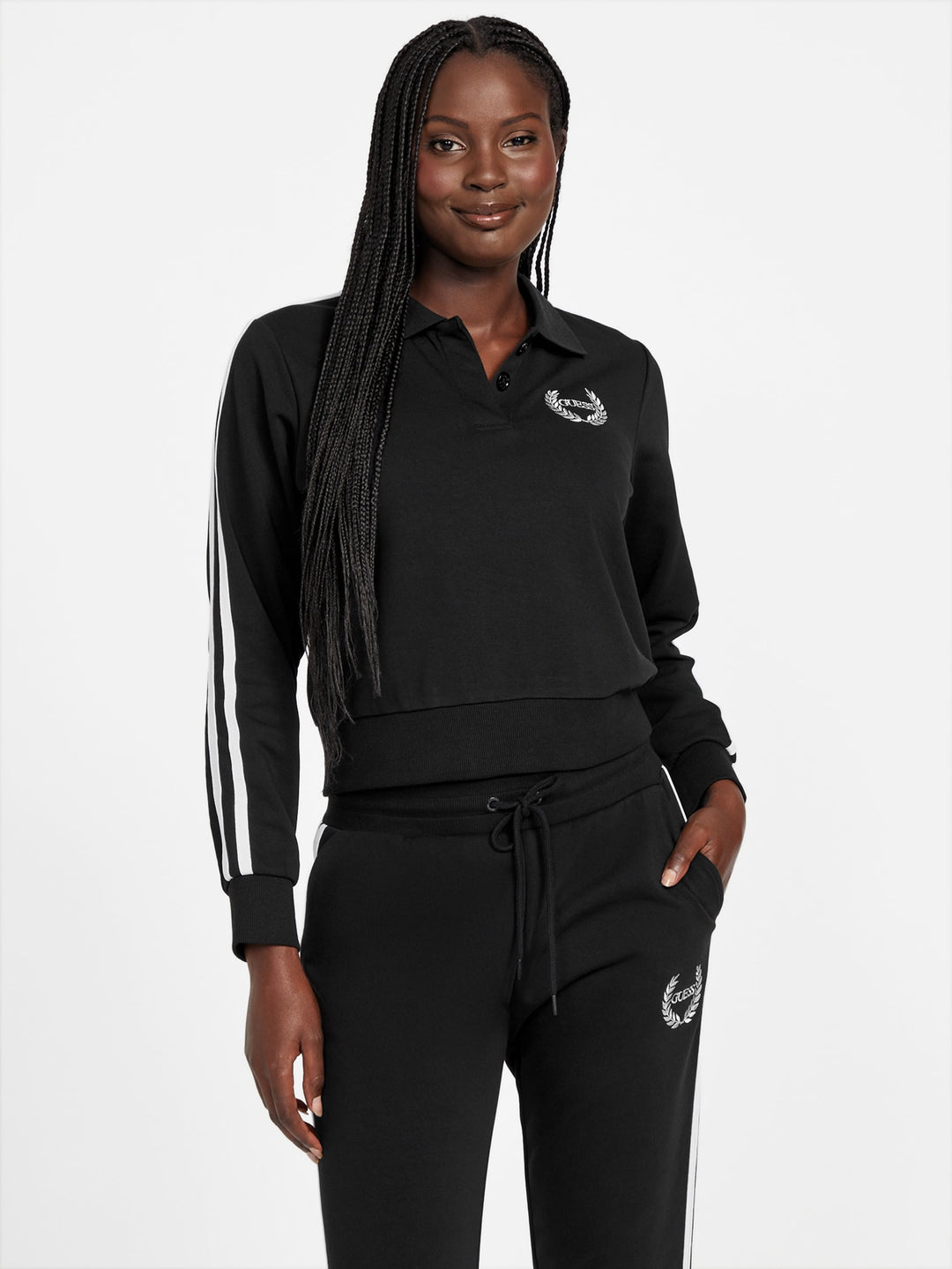 missy active terry polo sweater