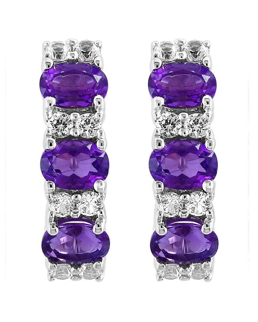silver 1.20 ct. tw. amethyst, white sapphire earrings
