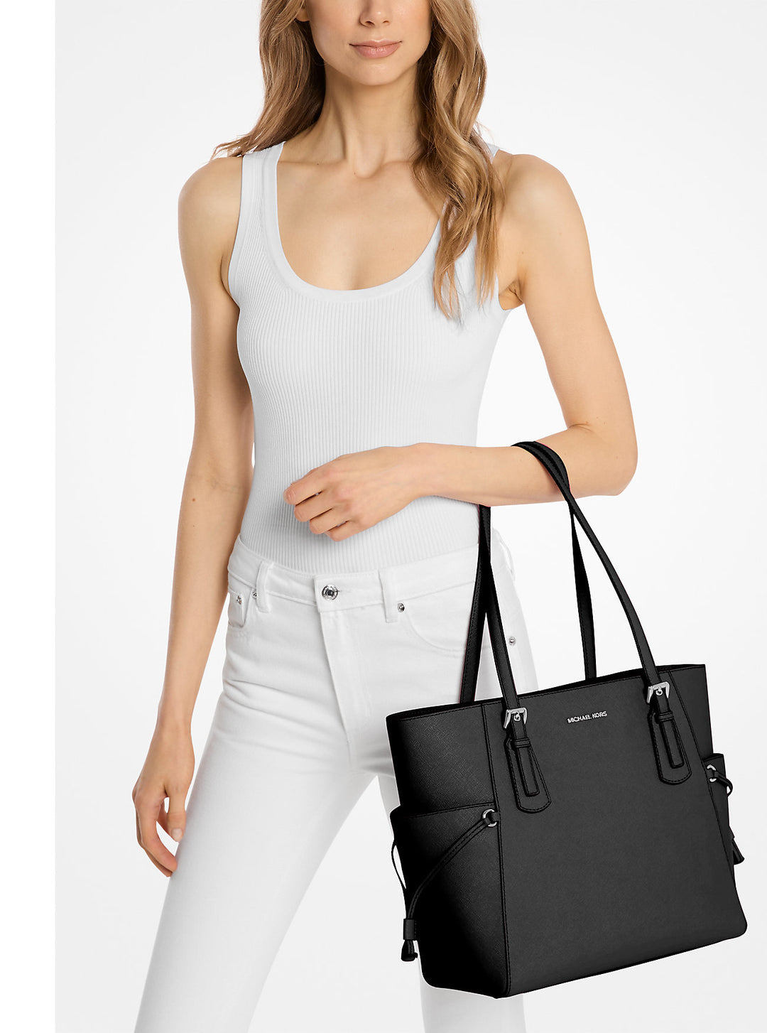 voyager large saffiano leather tote bag