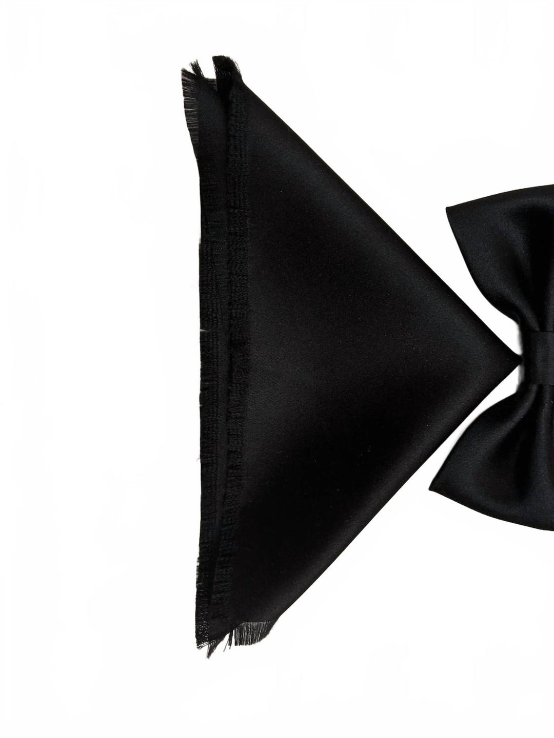 men's bow tie and pocket piece in black