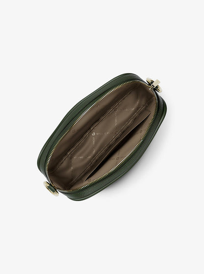 jet set pebbled leather camera crossbody bag