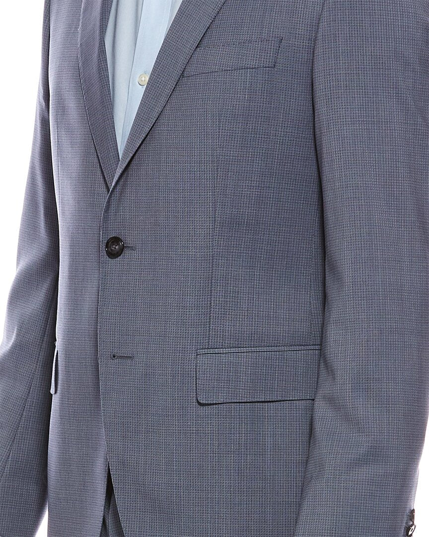 2pc wool suit with flat front pant