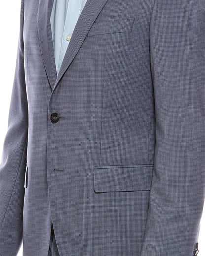 2pc wool suit with flat front pant