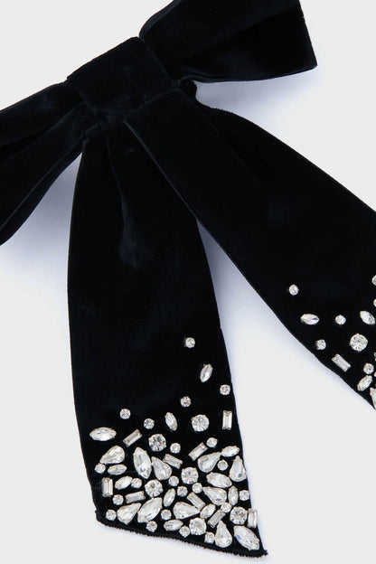 matilee velvet bow in black