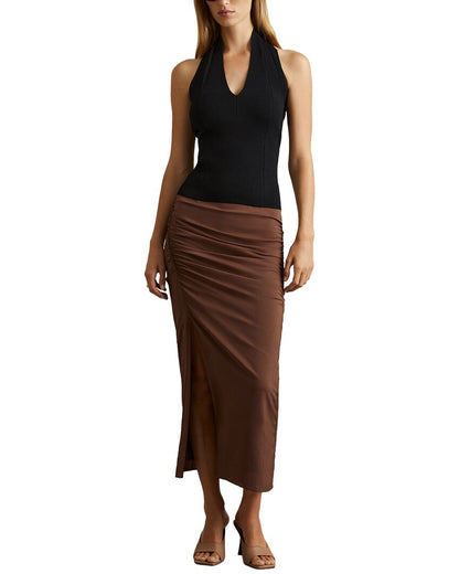 lisa ruched midi skirt