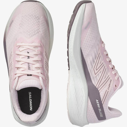 women's aero blaze running shoes in cradle pink / white / moonscape