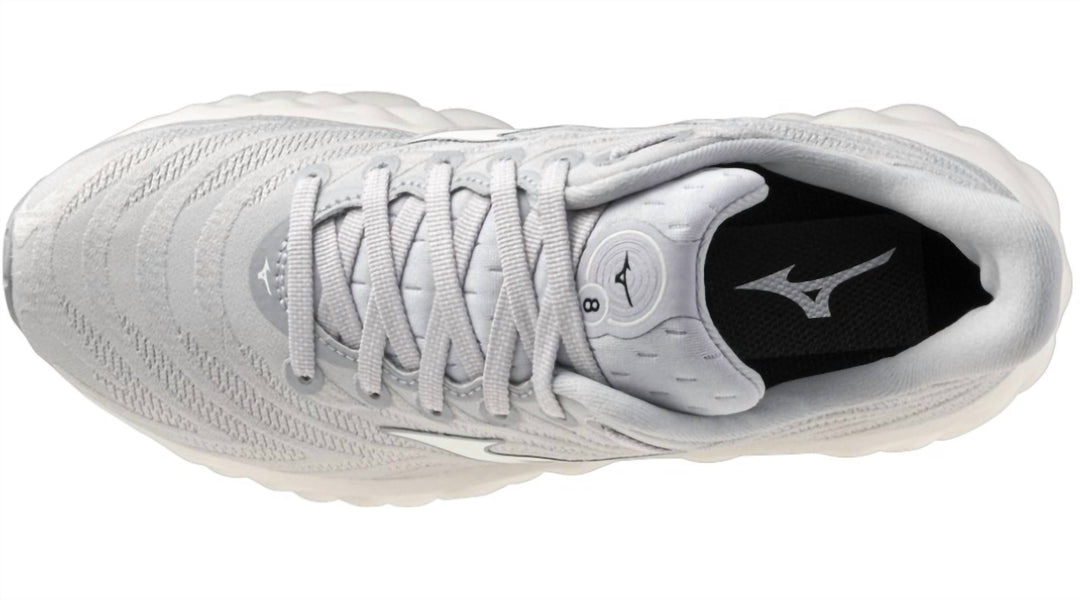 women's wave sky 8 running shoes in harbor mist-snow white (hm01)