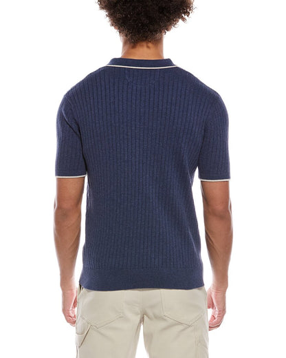 drop needle polo sweater