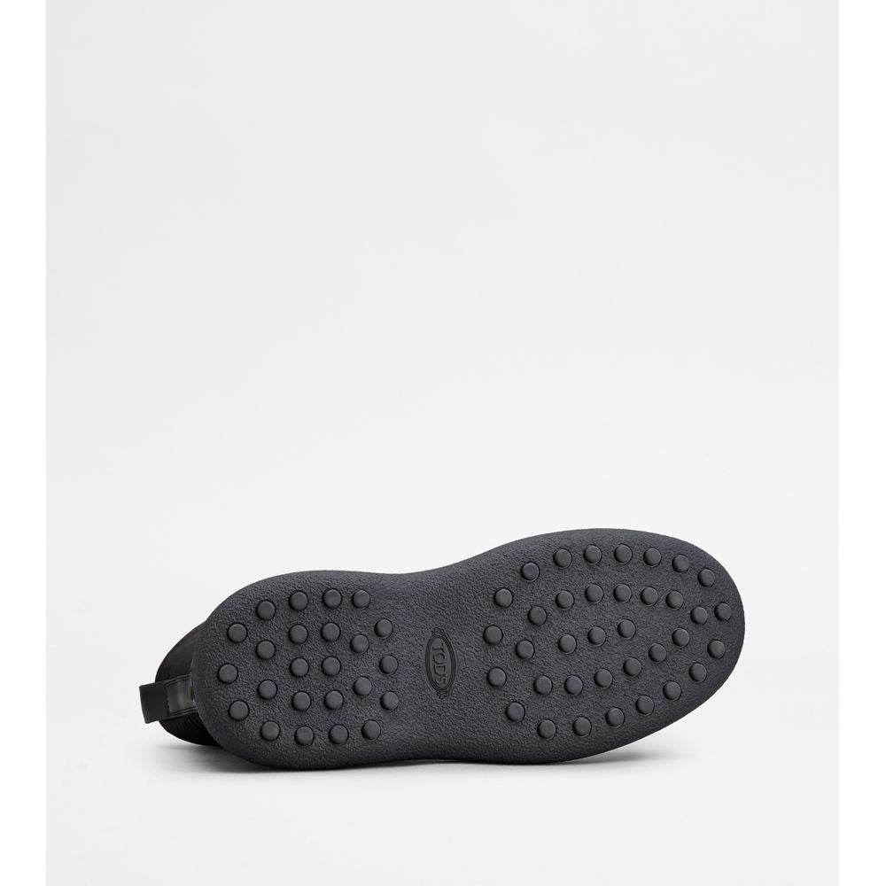 w. g. lace-up ankle boots in leather and fabric