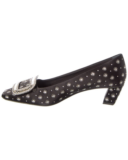mini strass satin pump
