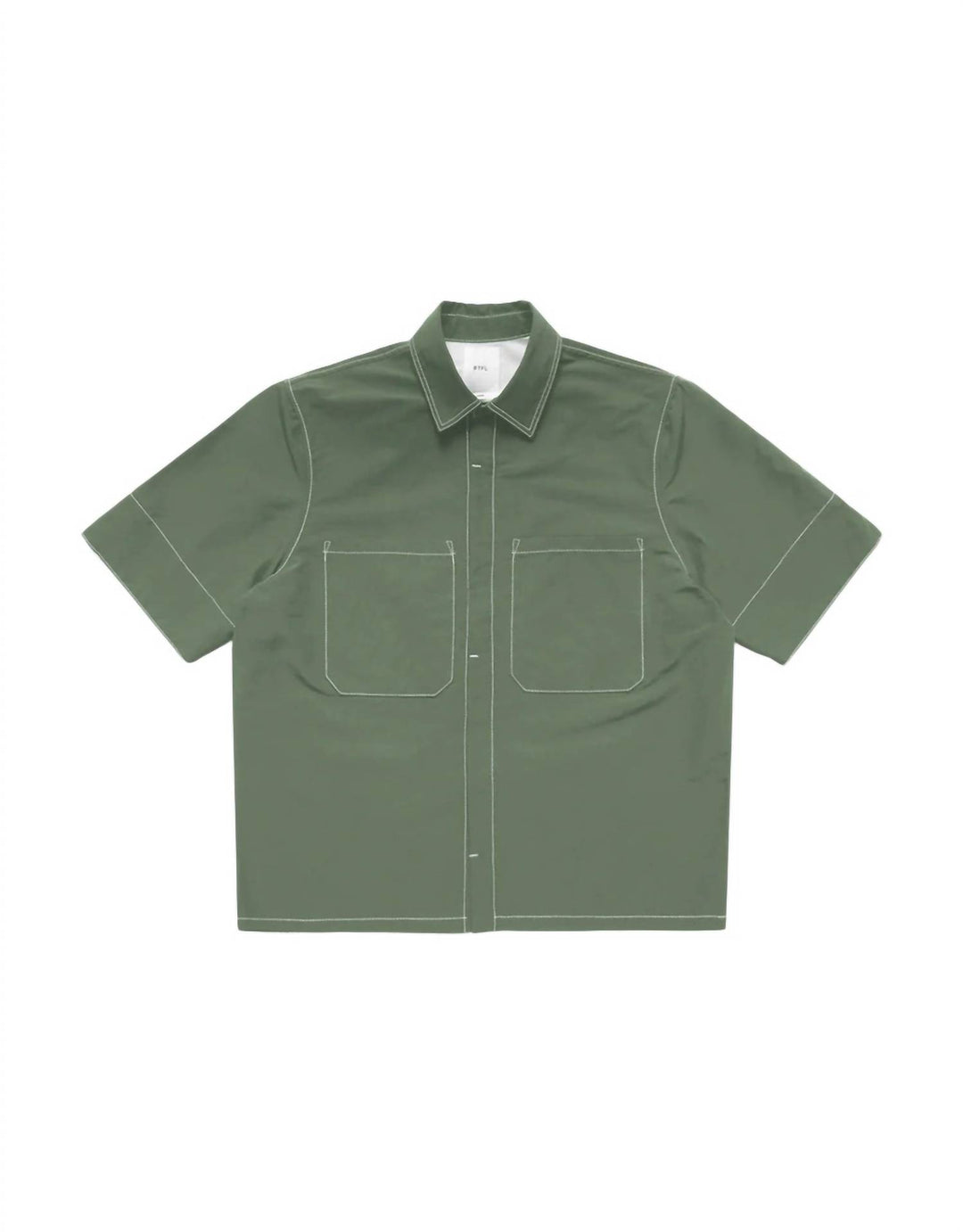 cropped box shirt in deep sage