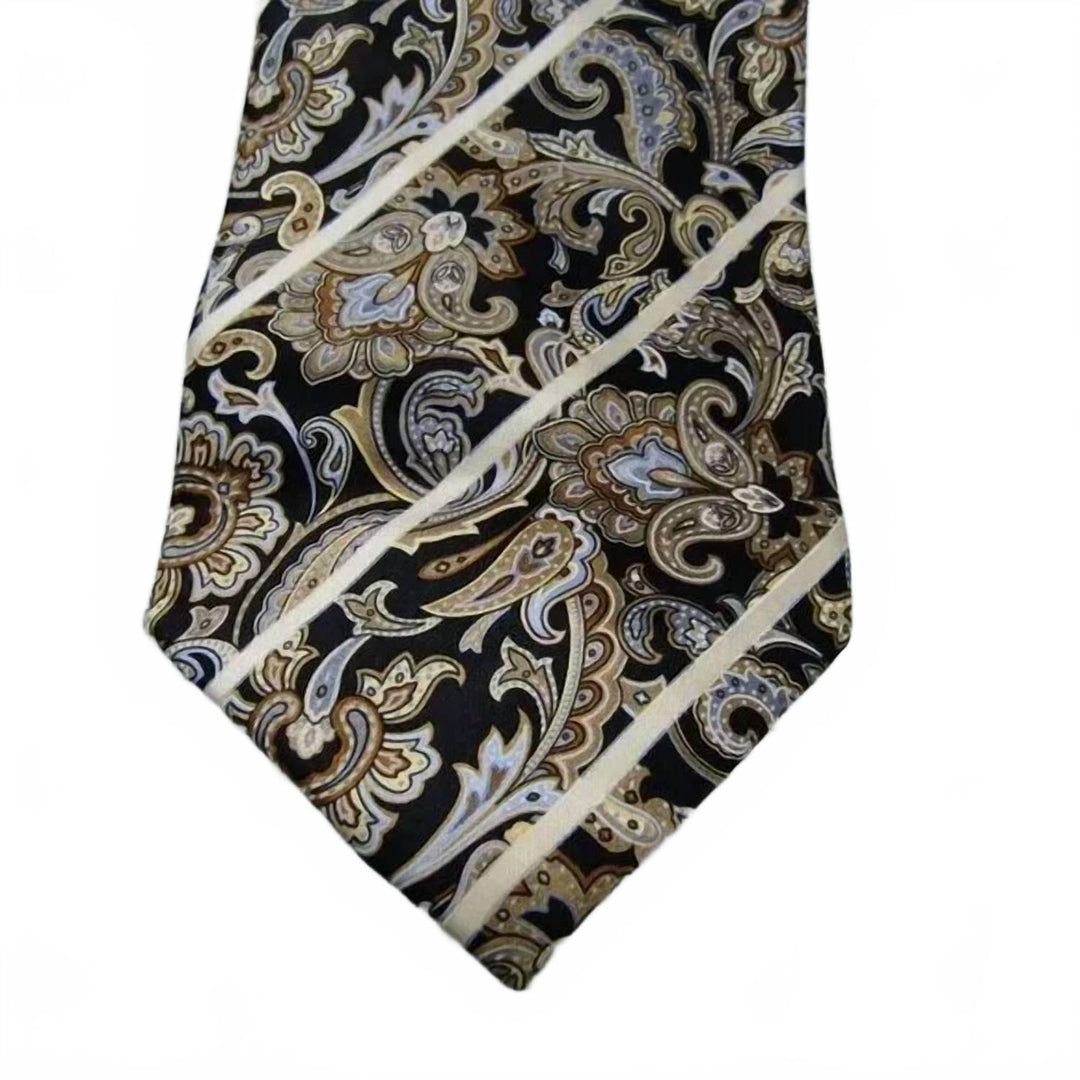 men's classic silk tie in brown paisley