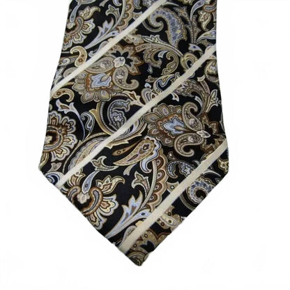 men's classic silk tie in brown paisley