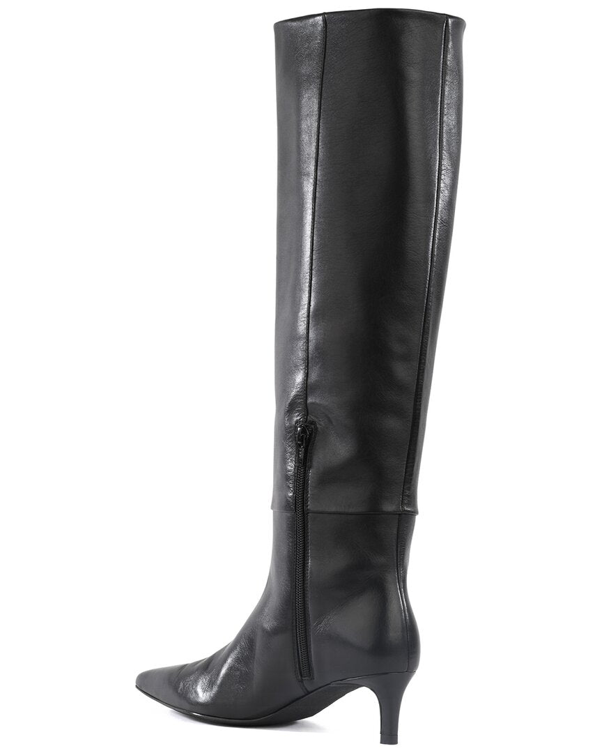 rose leather boot