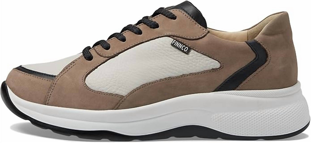 women's piccadilly round toe sneakers in grey/beige/mountain