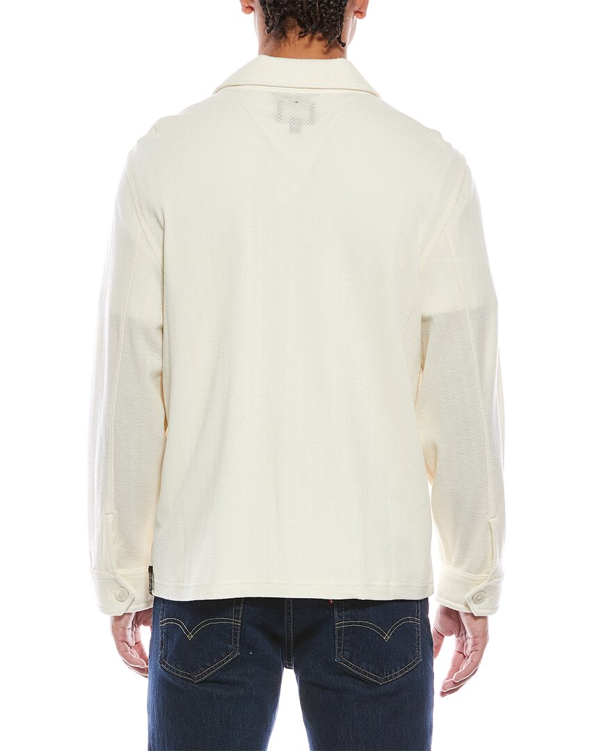 herringbone knit wool-blend shirt
