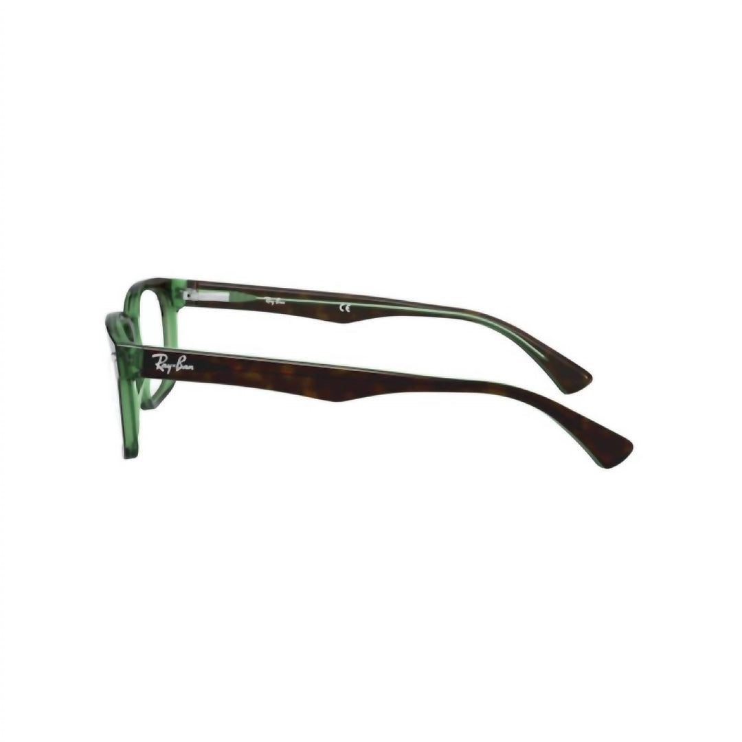 unisex rx5286 glasses in havana on green