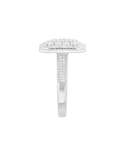 silver 0.50 ct. tw. diamond ring