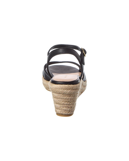 miami espadrille canvas & leather wedge