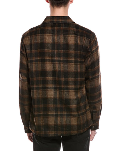 plaid wool-blend shirt jacket