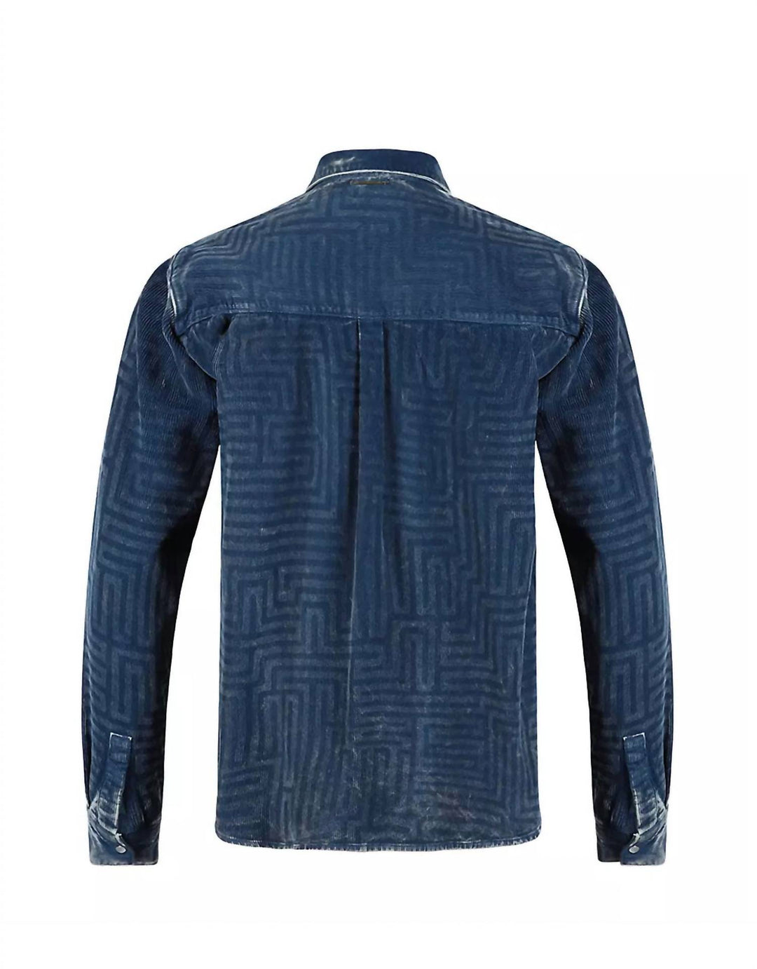 men's corduroy shirt in blue distressed maze