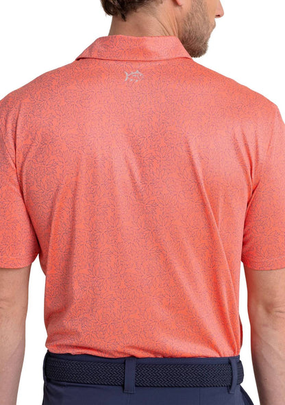 driver pineapple paradise printed polo in sunset coral