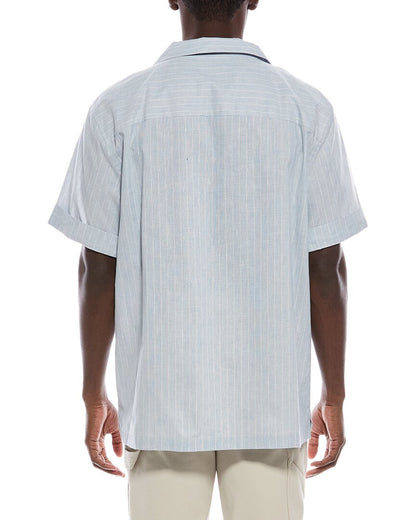 poe linen-blend camp shirt