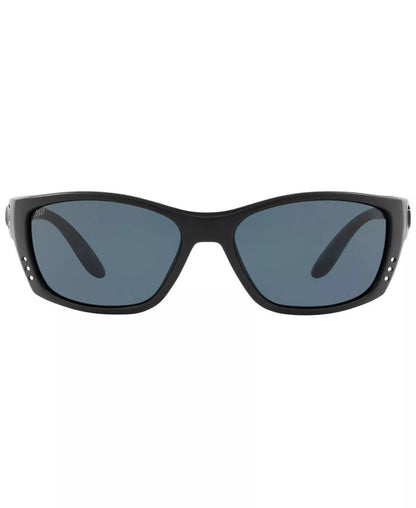 men's fisch polarized sunglasses in blackout/grey polarized-580p, 64 mm