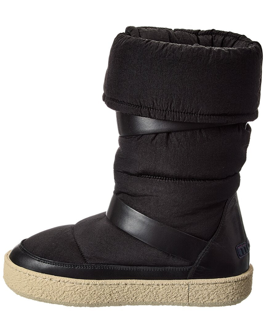zenora nylon & leather snow boot