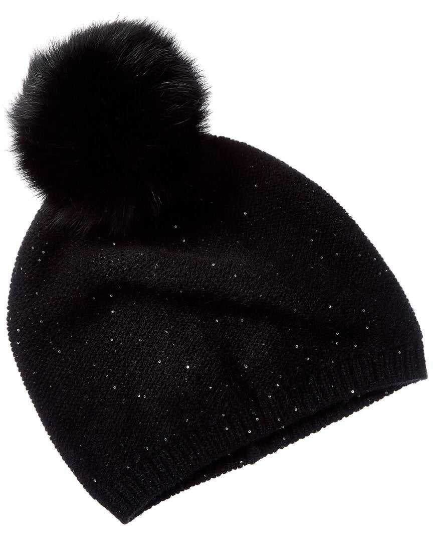 sofiacashmere lurex lattice stitch cashmere hat