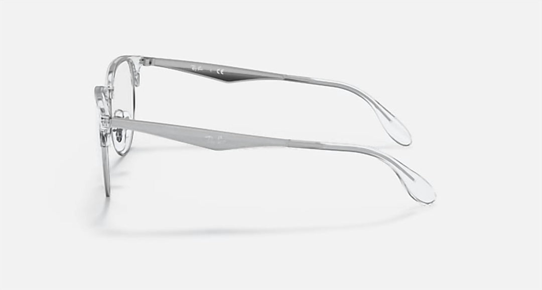 men's eyeglass polished metal frame in silver