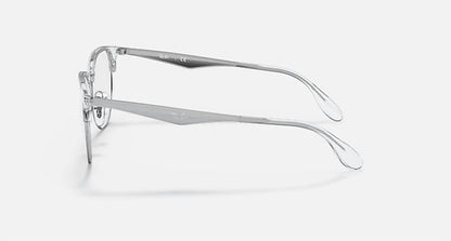 men's eyeglass polished metal frame in silver