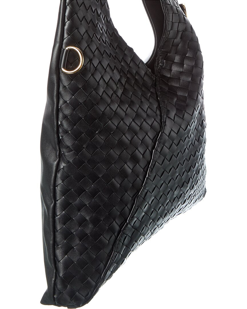maisie hand woven leather hobo