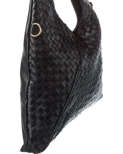 maisie hand woven leather hobo
