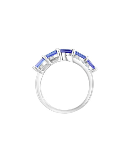 silver 1.80 ct. tw. diamond & tanzanite ring