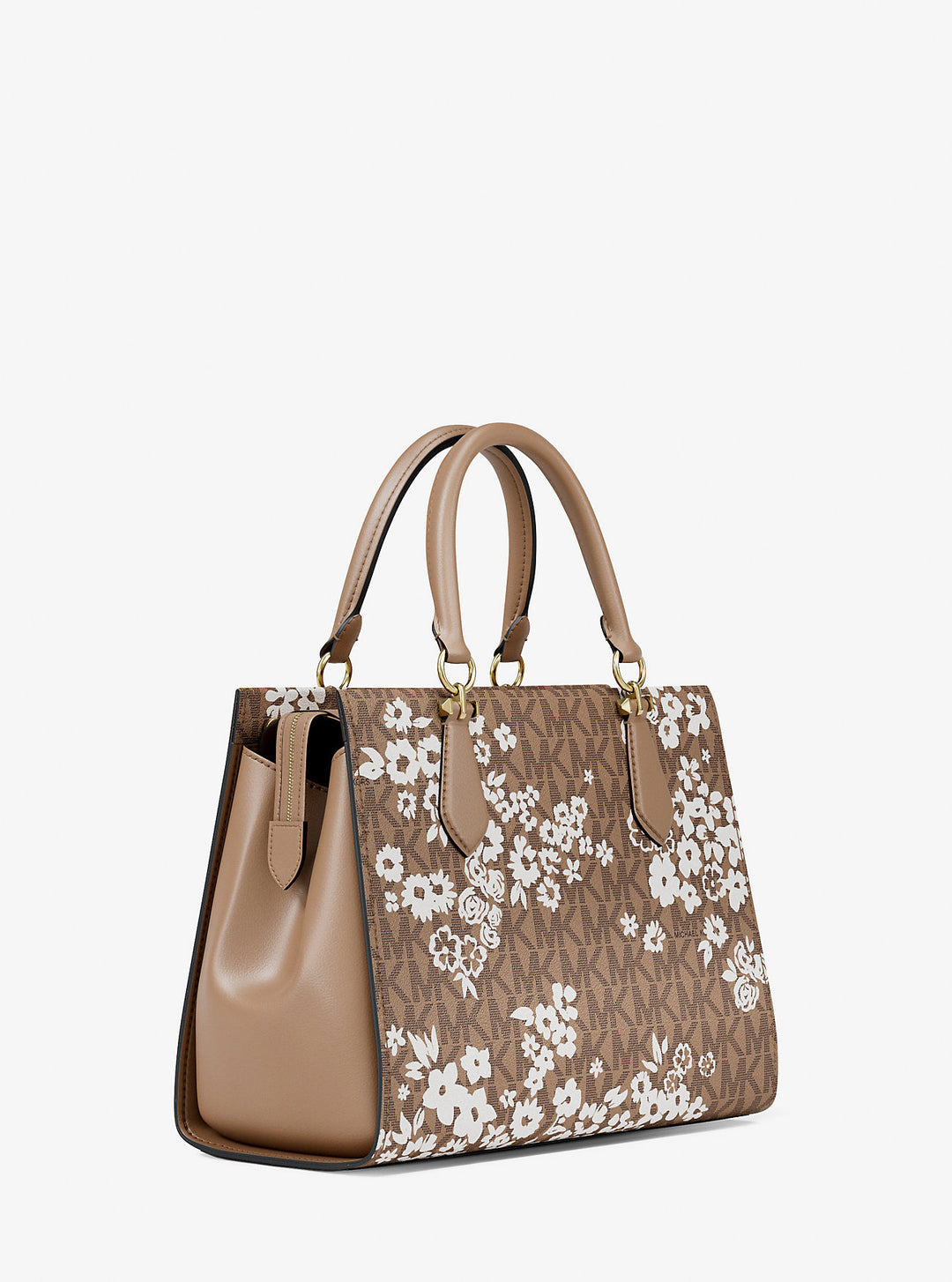 marilyn medium printed signature logo satchel