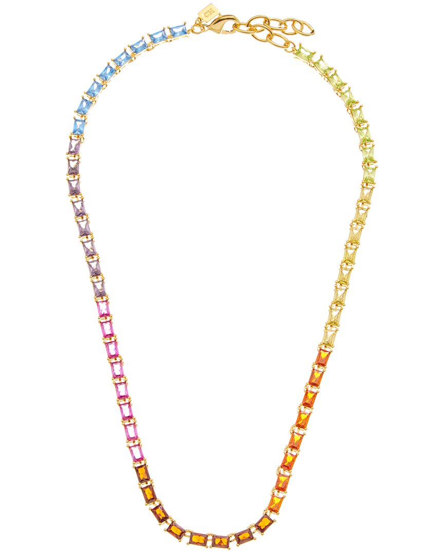 18k plated cz statement necklace