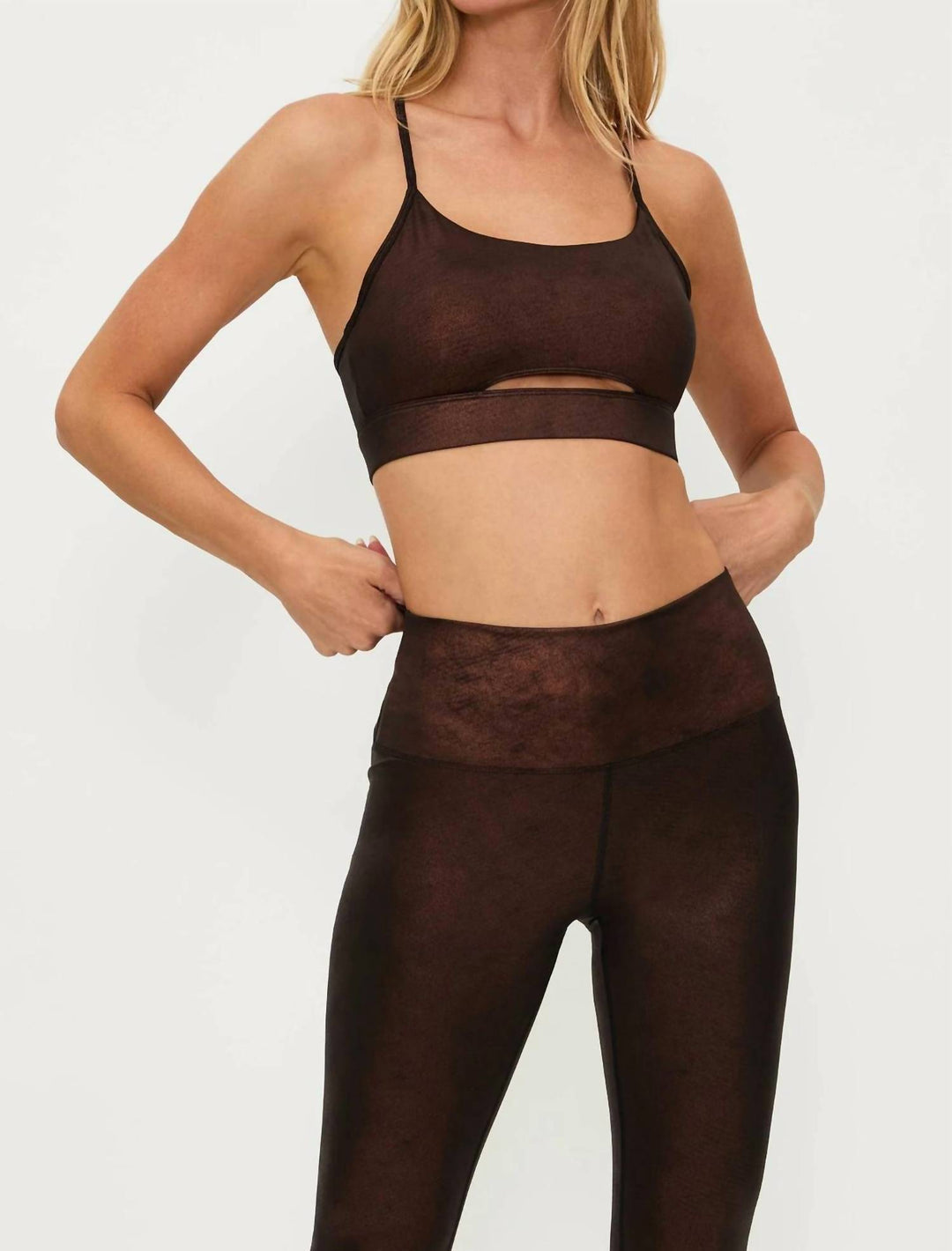 isla racerback top in brown