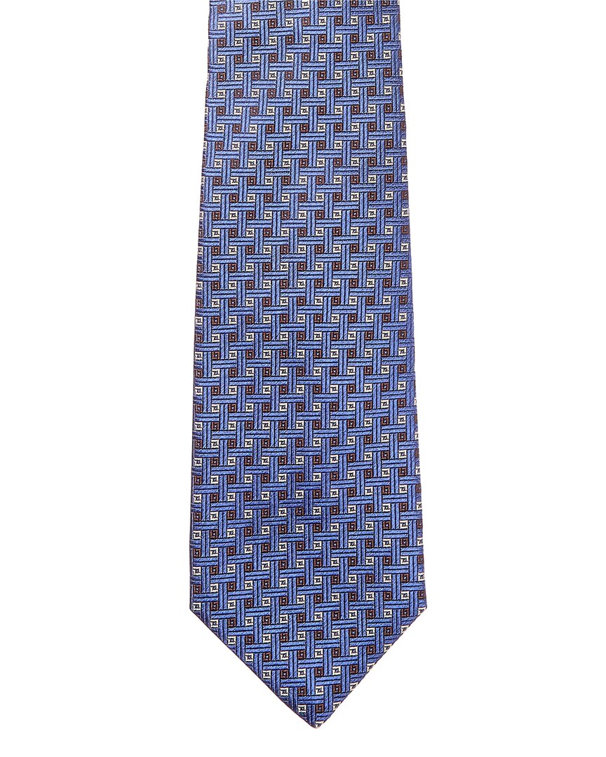 blue squares silk tie