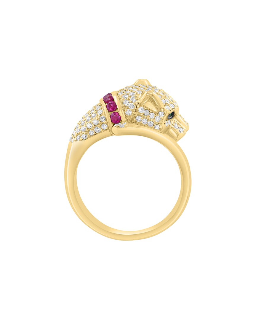 14k 0.97 ct. tw. diamond & ruby ring