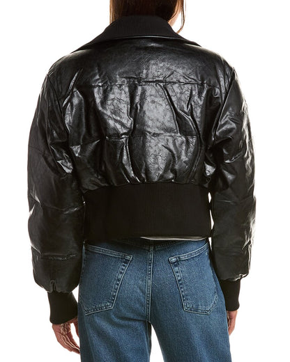 lumina cropped faux leather jacket