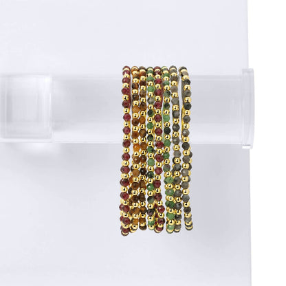 women's stretch beaded with stone accents bracelet in gray